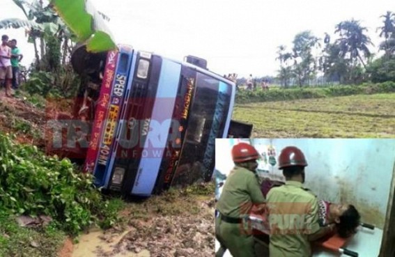 Terrible Bus accident left 5 critically injured : 1 serious